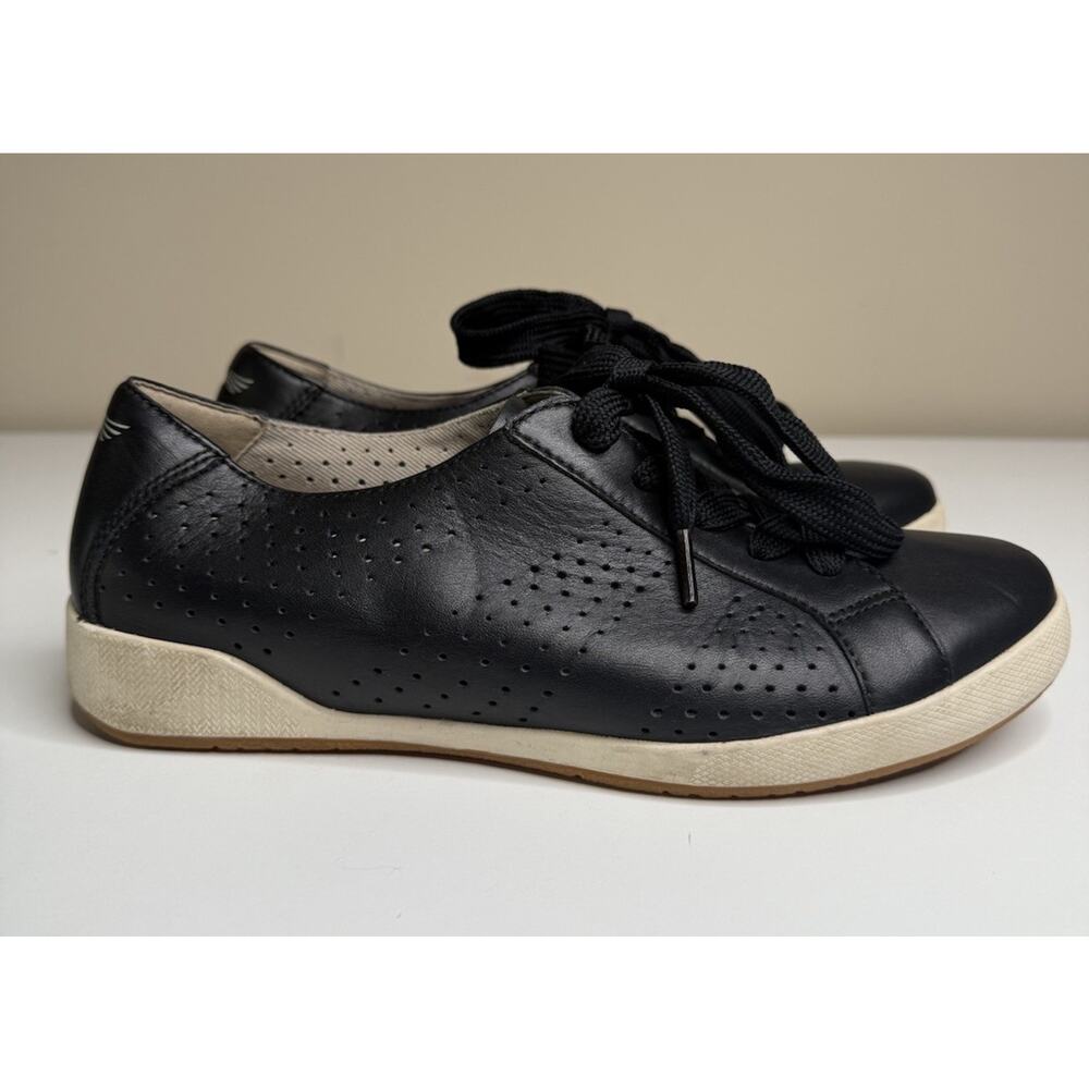 Dansko Orli Sneaker Womens EU 39 US 8.5-9 Black Nappa Leather Low Lace Up Shoe